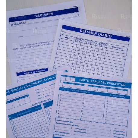 Parte diario del Preceptor con Firma del Profesor