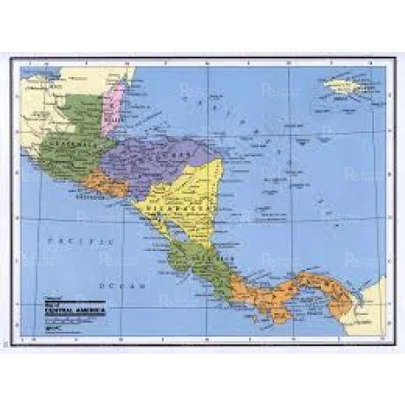 Mapa Mural Político América Central 95 X 130 cm. - Simple Faz -