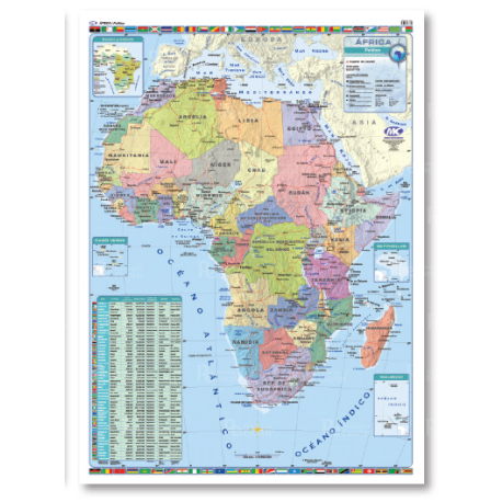 Mapa Mural Político África 95 X 130 SIMPLE