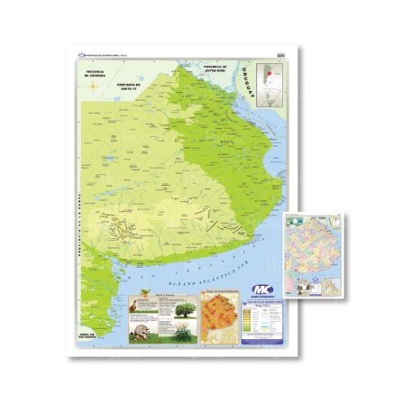 Mapa Mural Físico Político Provincia de Buenos Aires 95 X 130 cm.  - Doble Faz -