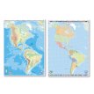 Mapa Mural Mudo Continente Americano Físico/ Político 95 X 130 cm. - Doble Faz -