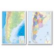 Mapa Mural Mudo Argentina Físico/ Político 95 X 130 cm. - Doble Faz -