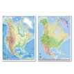 Mapa Mural Mudo América del Norte Físico/ Político 95 x 13 cm. - Doble Faz -