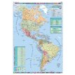 Mapa Mural Físico Político doble faz Continente Americano