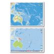 Mapa Mural Mudo Oceanía Físico/ Político 95 X 130 cm. - Doble Faz -